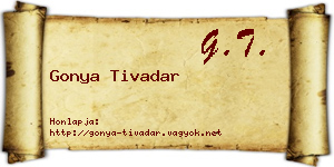 Gonya Tivadar névjegykártya