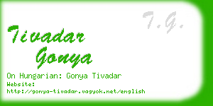 tivadar gonya business card